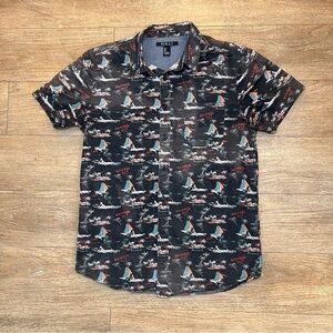 21men Black and Red Casual Button Down Shirt size small